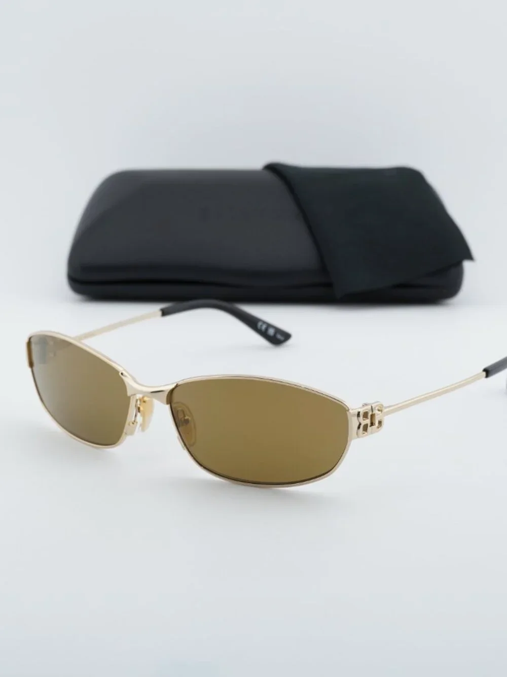 Balenciaga BB0336S 003 Unisex Oval Sunglasses - Gold / Mirror - Picture 10 of 10
